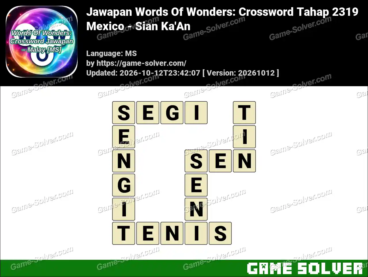 Jawapan Words Of Wonders: Crossword Tahap 2319 – Mexico – Sian Ka’An